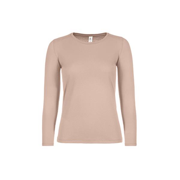 T-Shirt B&C #E150 Manga Comprida - 100% Algodão (Investindo Em Better Cotton) - Cinza Mesclado Escuro / L