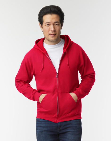Heavy Blend Adult Full Zip Hooded Sweat - Red / S