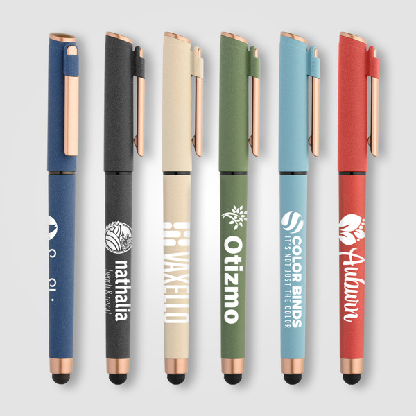 York Recycled Plastic Bronze Trim Stylus Gel Pen - Assorted / 4 Color inkjet