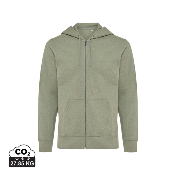 IQONIQ Abisko recycled cotton zip through hoodie - Heather Green / XXXL