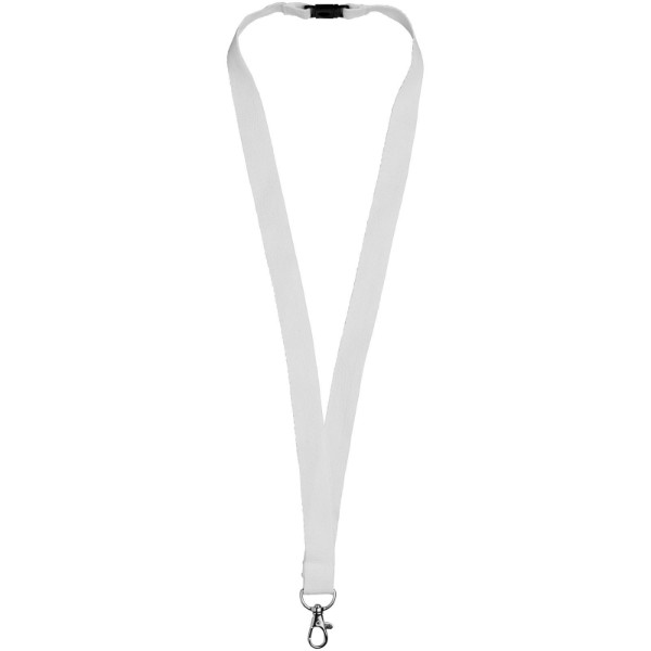 Dylan cotton lanyard with safety clip - White
