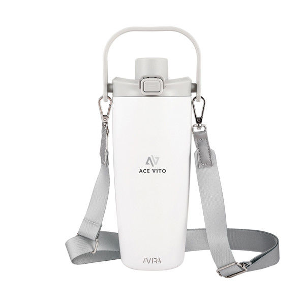Avira Ayala RCS re-steel duosip lockable crossbody tumbler - White