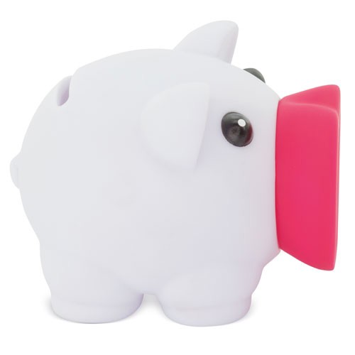 HUCHA CERDITO "BEBITO" - Blanco / Fucsia