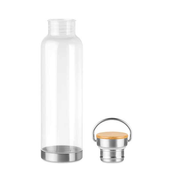 Tritan 800ml bottle bamboo top Helsinki Basic - Transparent