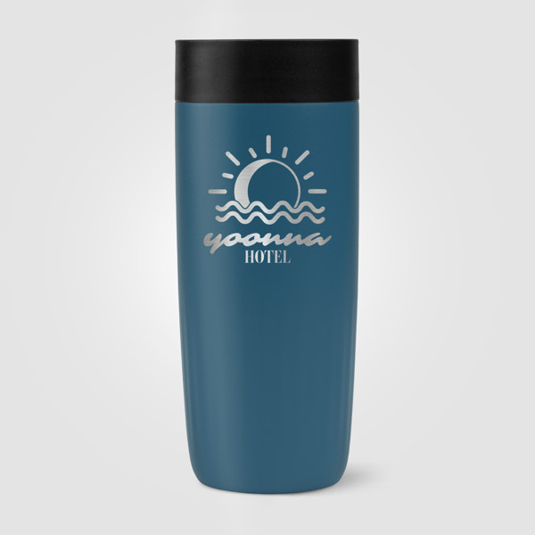 Majesty Recycled Stainless Steel Tumbler - 385 ml - Steel Blue / 4 Colour inkjet