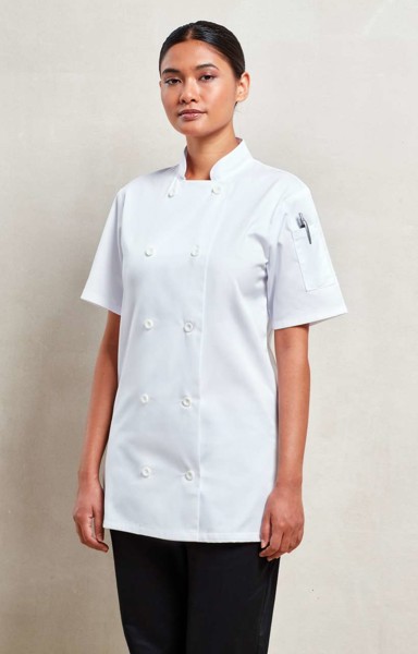 Women's Short Sleeve Chef's Jacket - XS