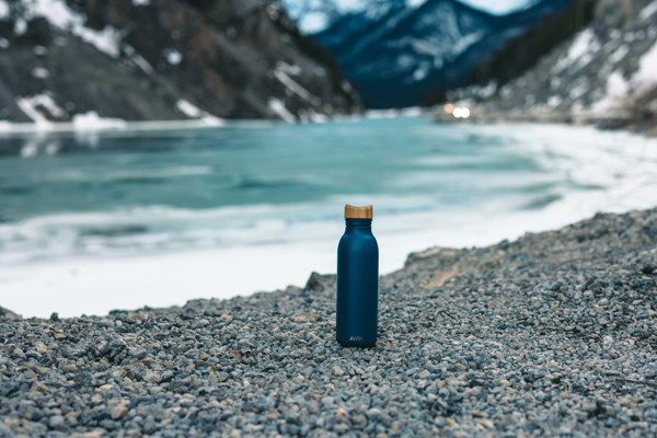 Bouteille d'eau 600ml en acier Avira Alcor RCS - Bleu Marine