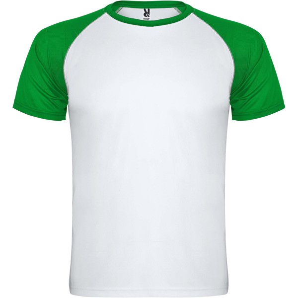 T-shirt de sport Indianapolis à manches courtes pour enfant - Blanc / Vert fougère / 4