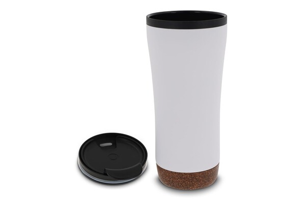 Mug double paroi avec base en liège 480ml - Blanc