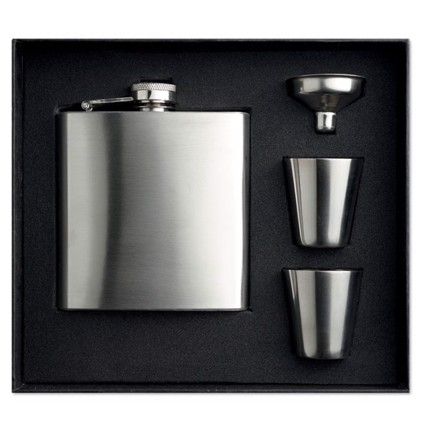 Slimmy flask set, stainless steel, 175 ml