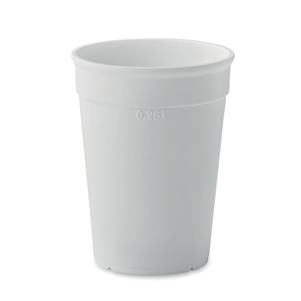 PP cup capacity 250ml Awaycup - White