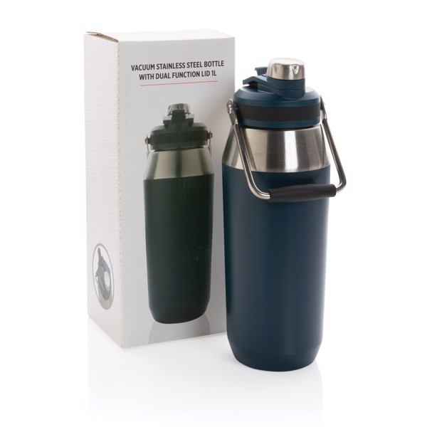 Vacuum stainless steel dual function lid bottle 1L - Navy