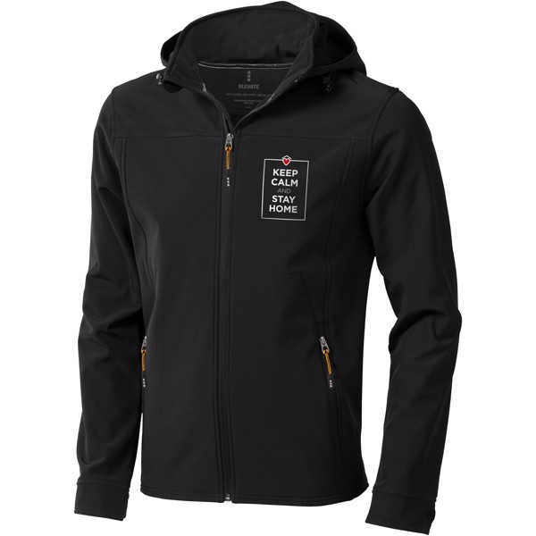 Langley men's softshell jacket - Solid black / M