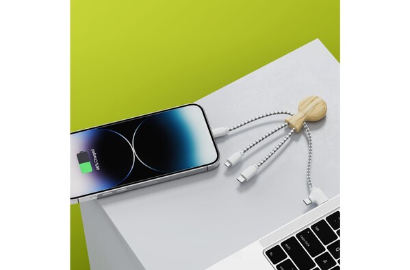 Xoopar Mr. Bio charging cable, bamboo, Tyvek