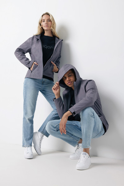 Iqoniq Makalu moška soft shell jakna 5000 mm, 300 g/m² - Heather srednje siva / 2XL