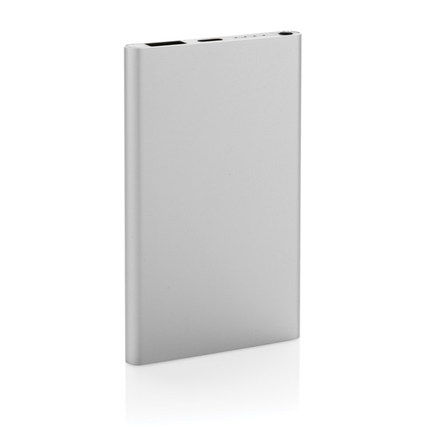 Xd Collection powerbank 4000 mAh, tip C, ploščat dizajn - Silver