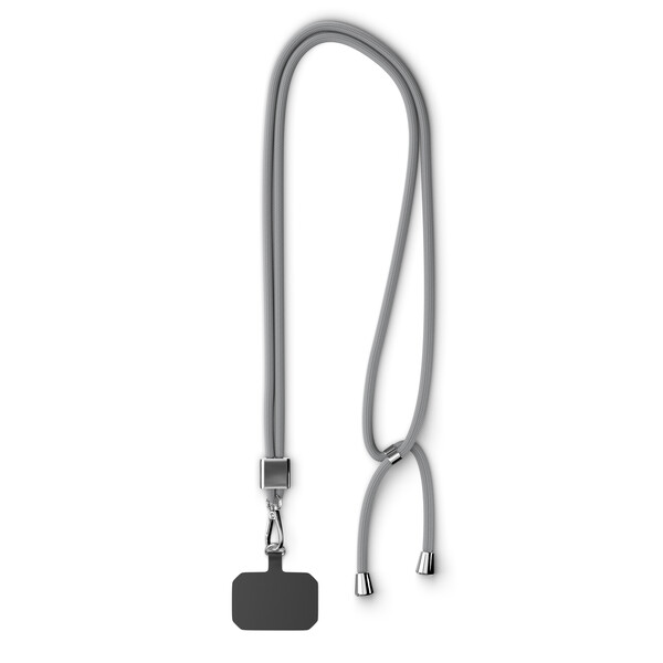 Crossbody, trendy 2-tone cord phone holder made of polyester - Cool Grey 6 C / Silver accessories