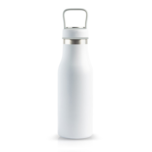 Garrafa Térmica 510 Ml Com Compartimento Na Tampa - Branco