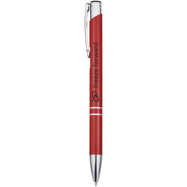 Penna a sfera a scatto Moneta in alluminio (inchiostro nero) - Rosso
