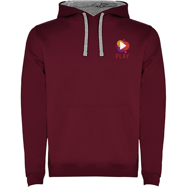 Felpa con cappuccio da uomo Urban - Marrone / Grigio mélange / XL