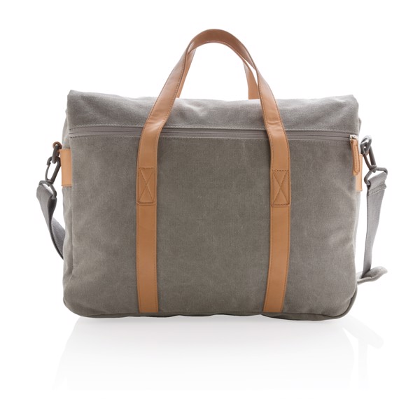 Canvas laptop bag PVC free - Storm Grey