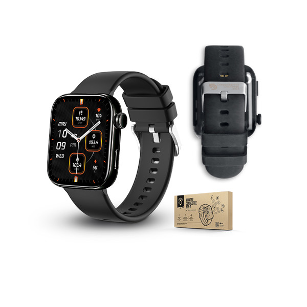 MONTRE CONNECTEE ECRAN 1,85 AMOLED ETANCHE - Noir