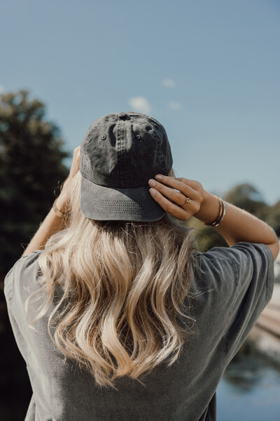 BEAU AWARE™ Washed 6 panel 270gsm cotton twill cap - Black