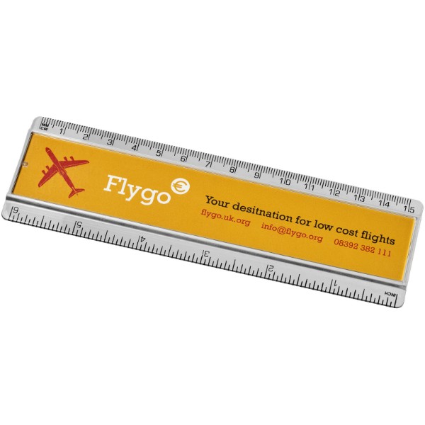 Righello Ellison da 15 cm in plastica con inserto di carta - Trasparente