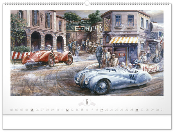 Notique Nástěnný Kalendář Oldtimers – Václav Zapadlík 2027, 64 x 42 cm