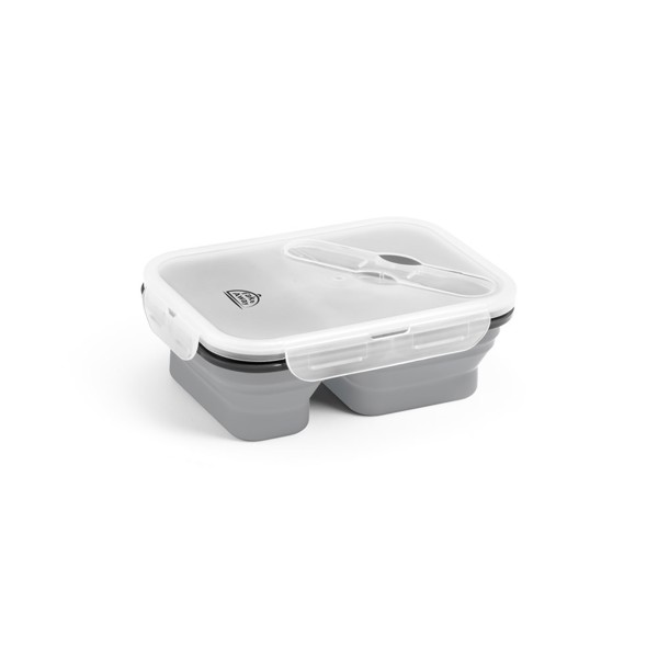 DILL. Lunch Box. Retractable hermetic box in silicone and PP (480 and 760 mL) - Light Grey