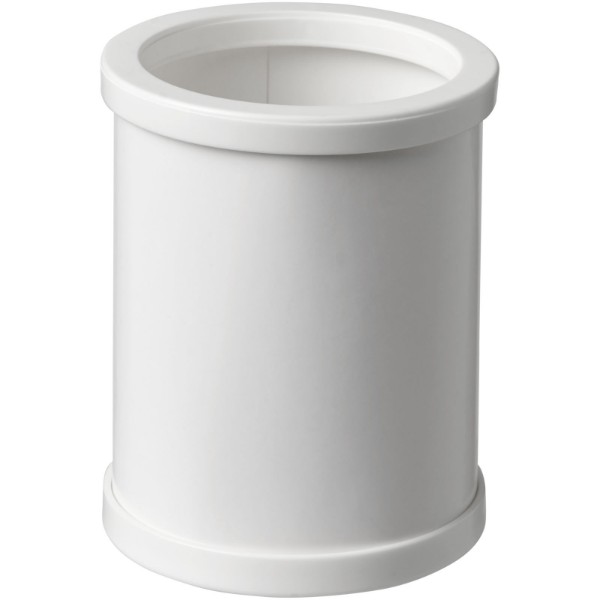 Pot à stylos rond Deva avec bord en plastique - Blanc