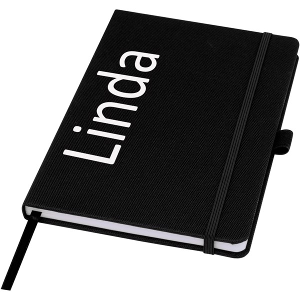 Caderno A5 de papel reciclado com capa RPET "Honua" - Preto liso