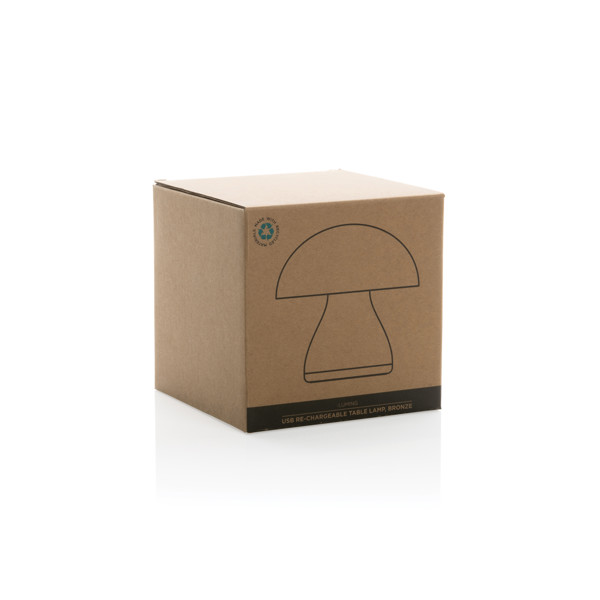 Lampe de table rechargeable par USB en plastique RCS Luming - Bronze