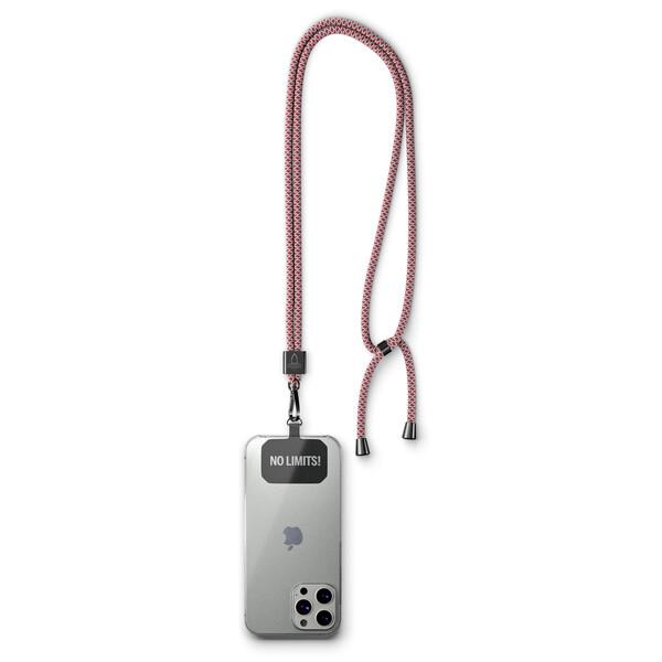 Crossbody, trendy 2-tone cord phone holder made of polyester - Cool Grey 6 C / Silver accessories