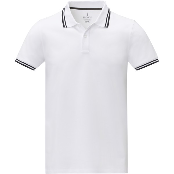 Polo de manga curta com friso para homem "Amarago" - Branco / 2XL