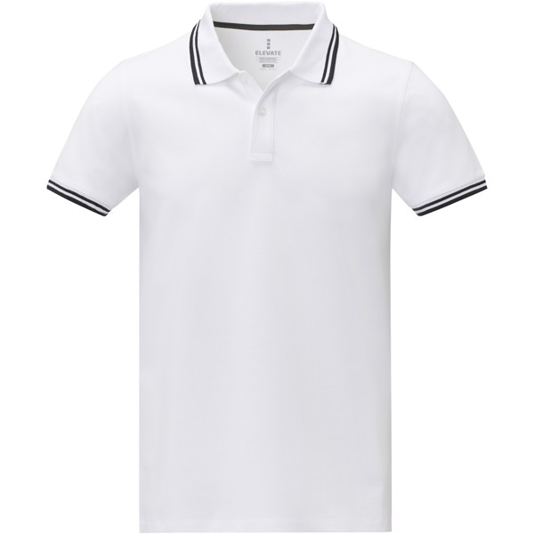 Amarago short sleeve men's tipping polo - White / 3XL