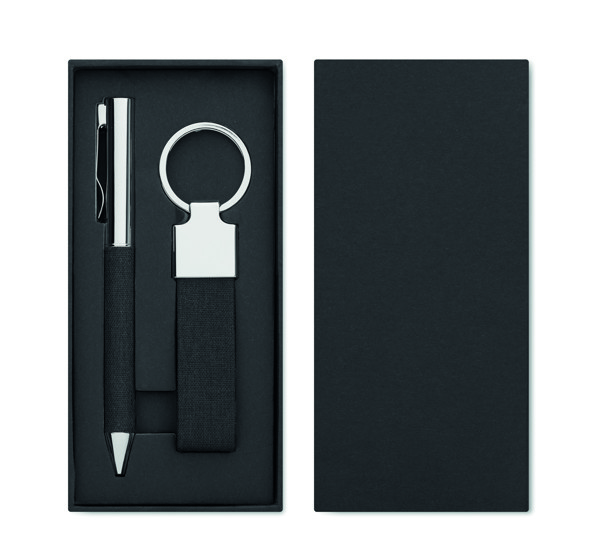 Scribi 2 gift set, metal pen, rpet keyring
