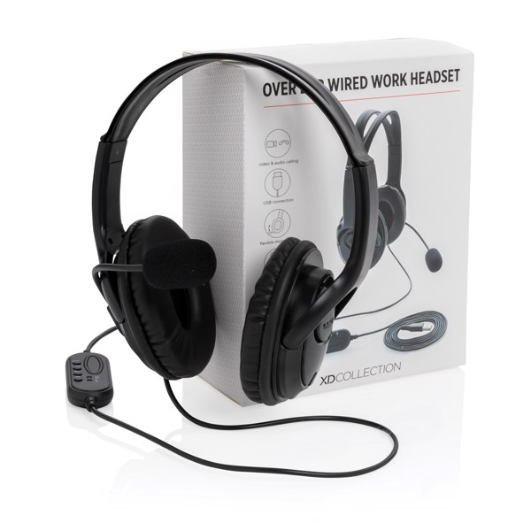 Over Ear hovedtelefon med kabel, sort