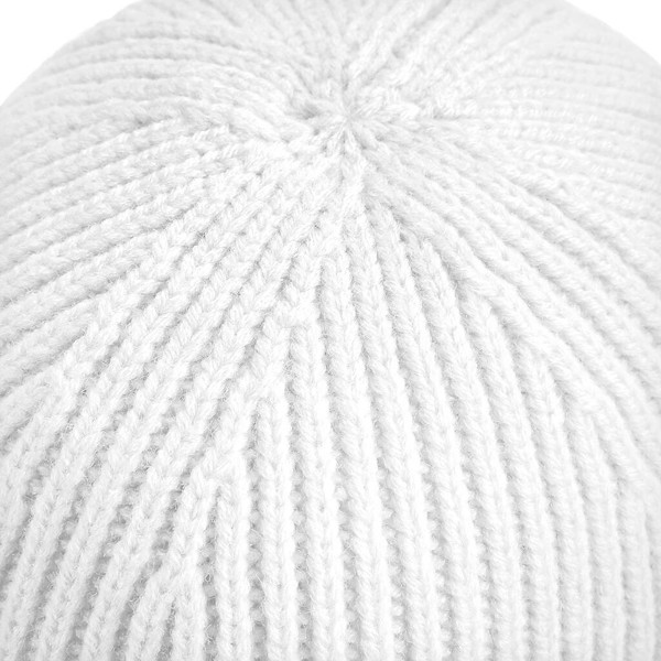 Engineered Knit Ribbed Beanie - White / ONE SIZE