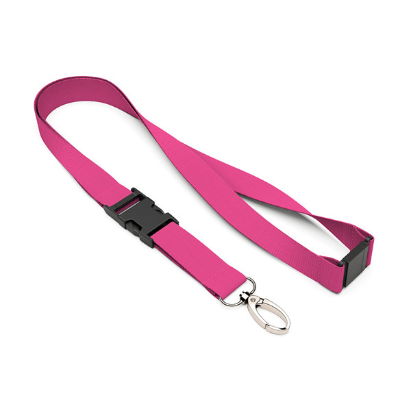 High Quality satin lanyards with metal hook + safety break  + Buckle - 20mm Width