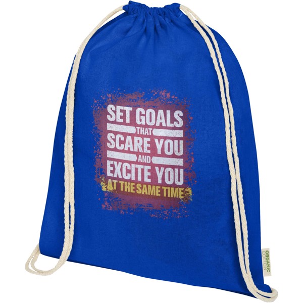 Sac refermable à cordon Odisha de 5 L bio certifié OCS 140 g/m² - Bleu royal