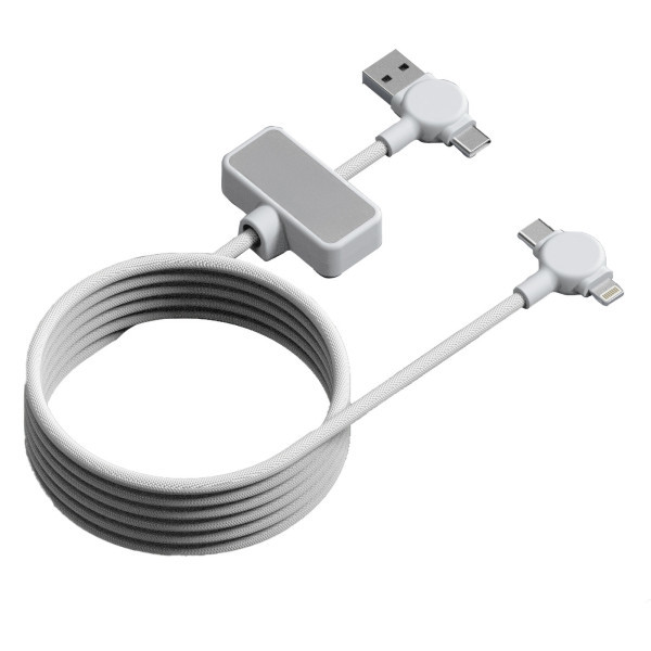DAO - CÂBLE MAGNÉTIQUE 100W & TRANSFERT DE DONNÉES RAPIDE 4 EN 1 - BLANC