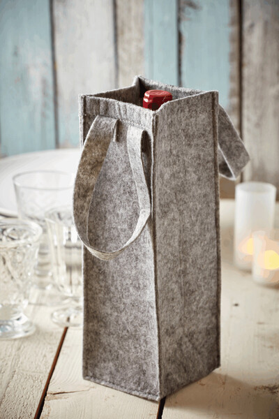 Felt Bottle Bag Cabernet - Grey