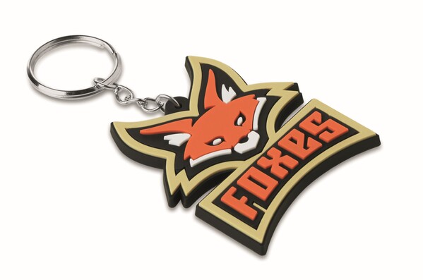 Custom shape PVC key ring with your logo on one side - 40mm / K1 ring / Individual polybag