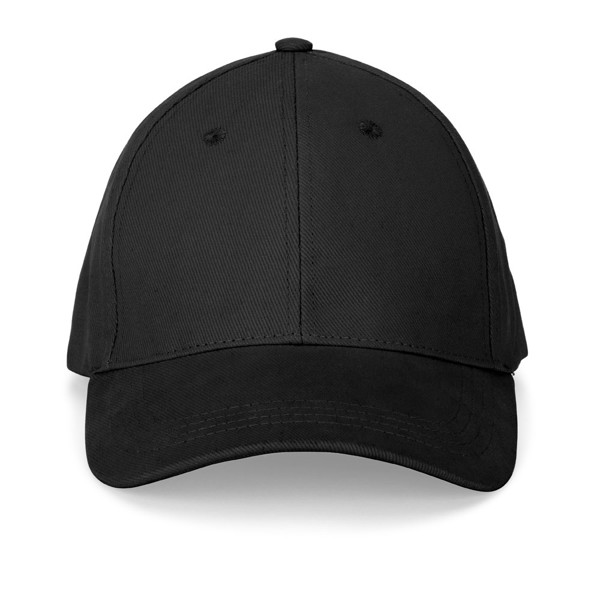 NATHAN. Čepice ze 100% bavlny (260 g/m²) se 6 panely - Černá