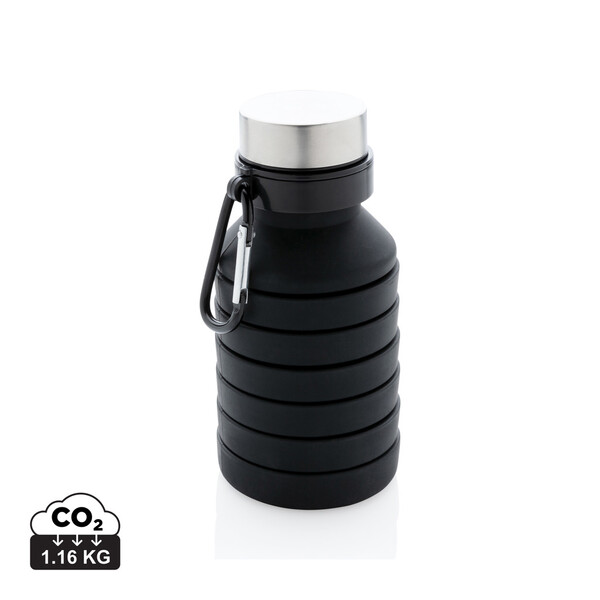 Xd Collection zložljiva silikonska steklenica, 550 ml - Črna