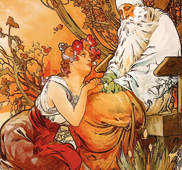 Plánovací nástěnný kalendář Alfons Mucha 2027