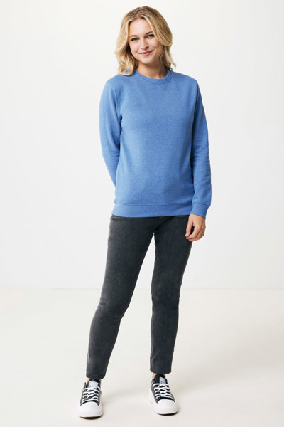 Pull à col rond en coton recyclé non teinté IQONIQ Denali - Heather Blue / XXL