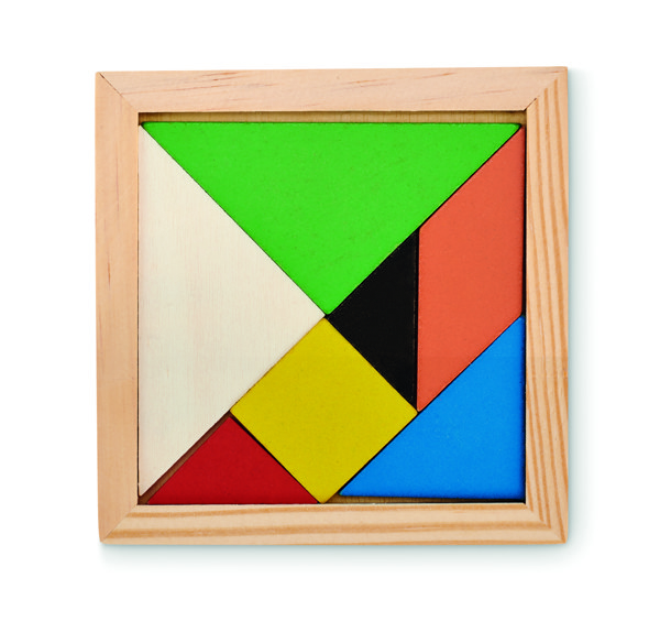 Tangram puzzle in wood