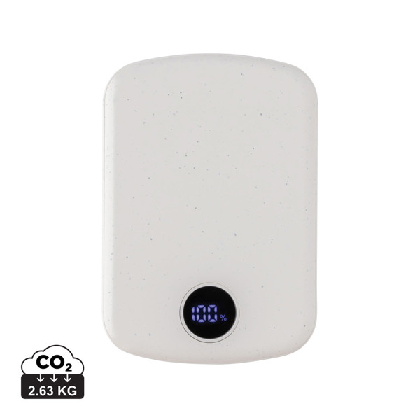 MagBoost RCS recycled plastic 5000 mah magnetic powerbank - White